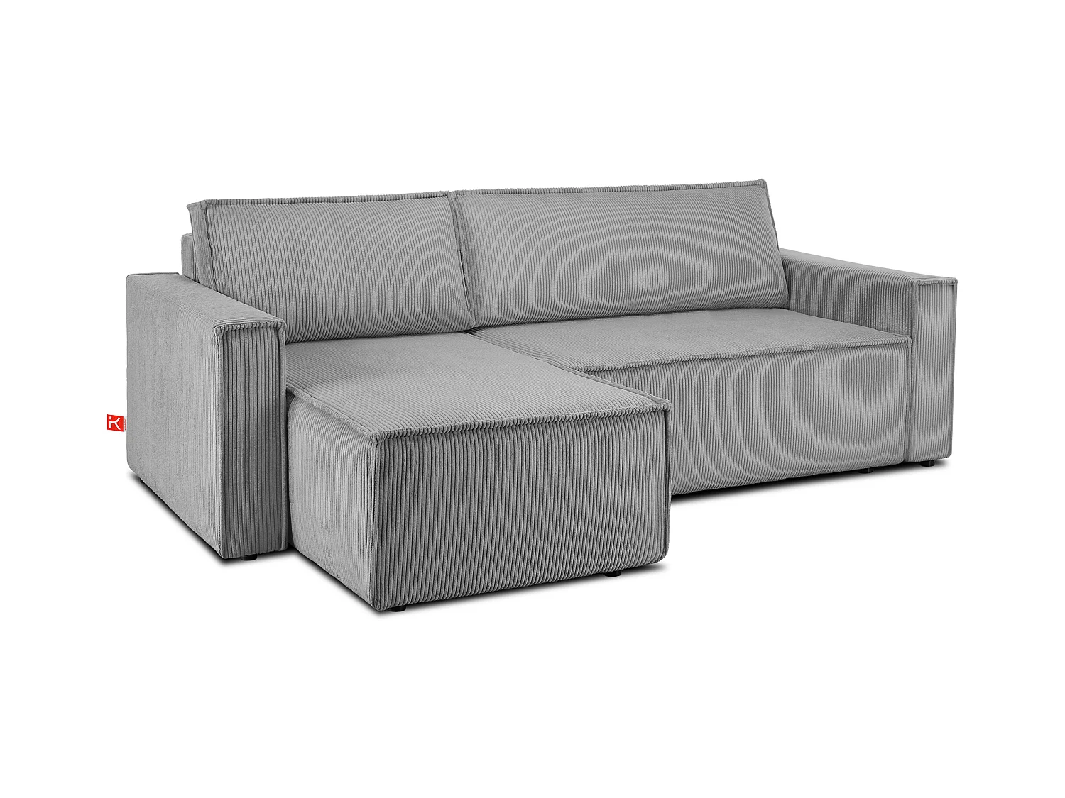 Canapé d'angle universel - gauche / droit - avec fonction couchage - avec coffre de rangement - Gris - NAPI