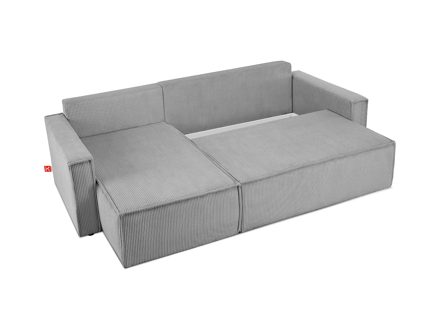 Canapé d'angle universel - gauche / droit - avec fonction couchage - avec coffre de rangement - Gris - NAPI