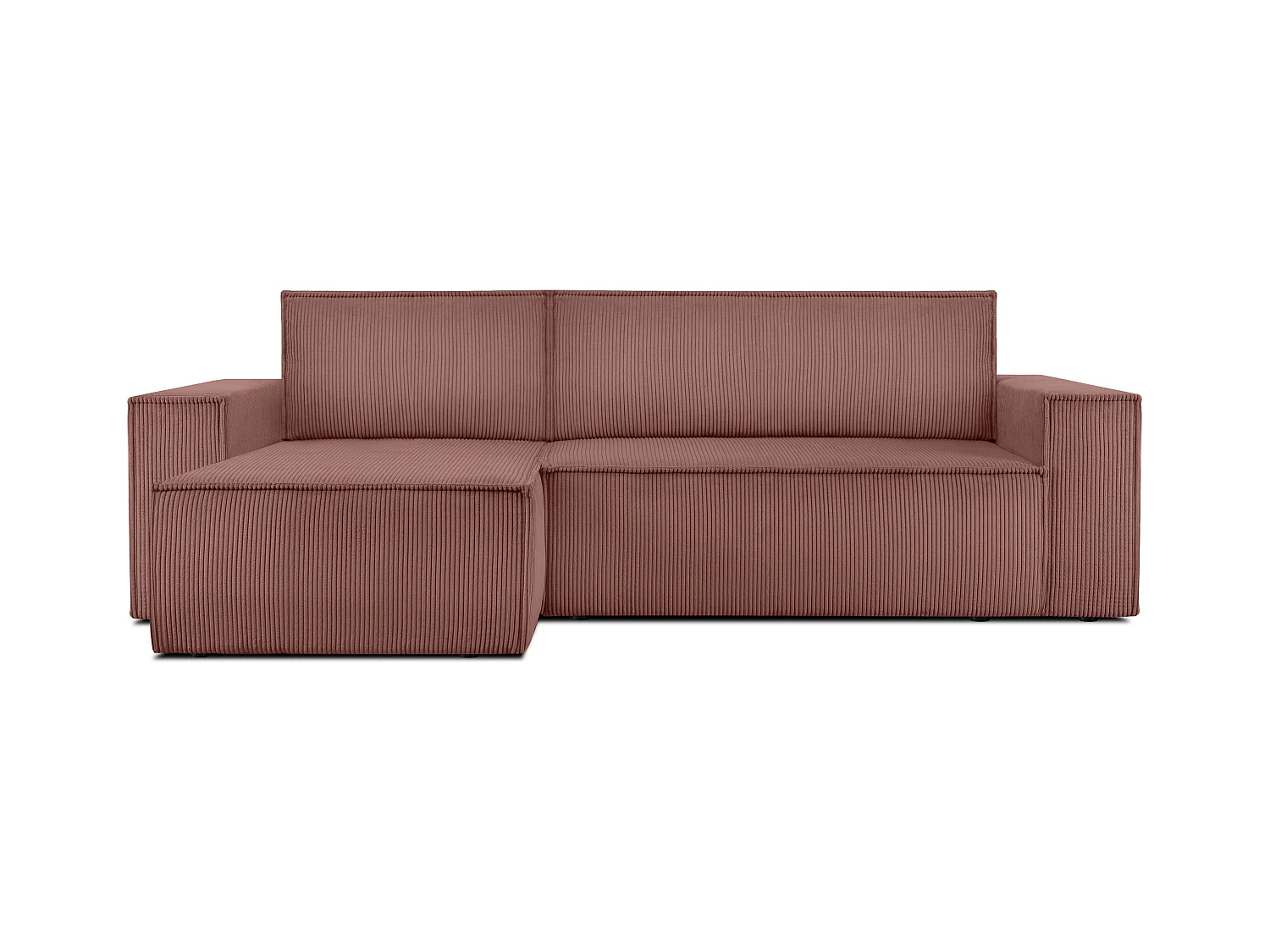 Canapé d'angle universel - gauche / droit - avec fonction couchage - avec coffre de rangement - Rose - NAPI