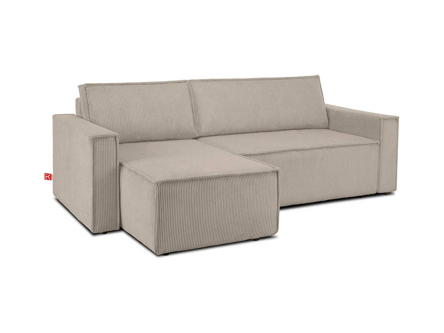 Canapé d'angle universel - gauche / droit - avec fonction couchage - avec coffre de rangement - Beige - NAPI