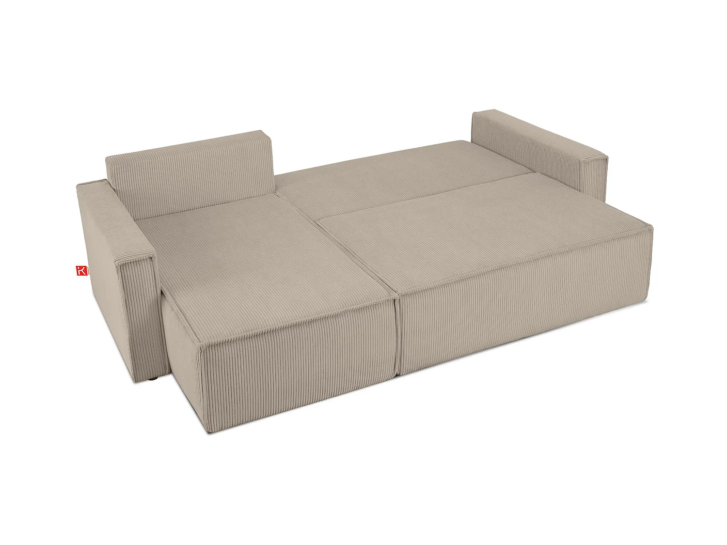 Canapé d'angle universel - gauche / droit - avec fonction couchage - avec coffre de rangement - Beige - NAPI