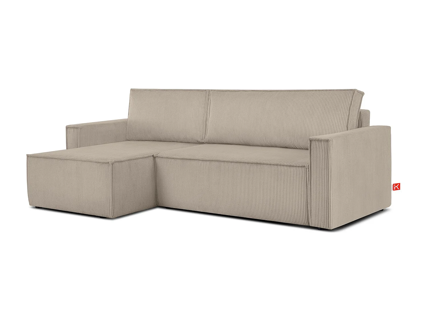 Canapé d'angle universel - gauche / droit - avec fonction couchage - avec coffre de rangement - Beige - NAPI