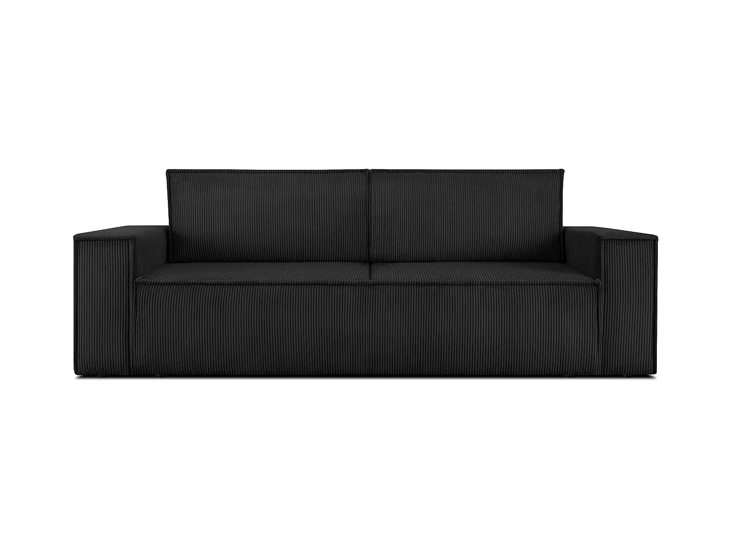 Canapé 3 places convertible - avec fonction couchage - avec coffre de rangement - Noir - NAPI