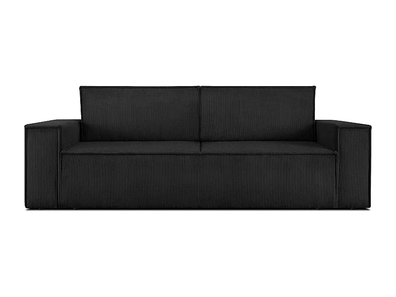 Canapé 3 places convertible - avec fonction couchage - avec coffre de rangement - Noir - NAPI