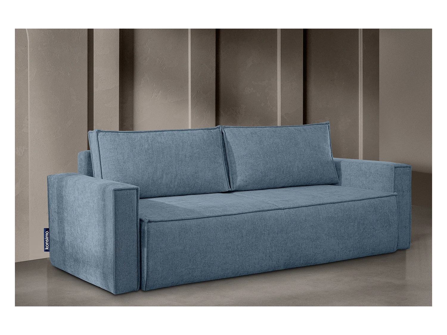 Canapé 3 places convertible - avec fonction couchage - avec coffre de rangement - Bleu - NAPI II