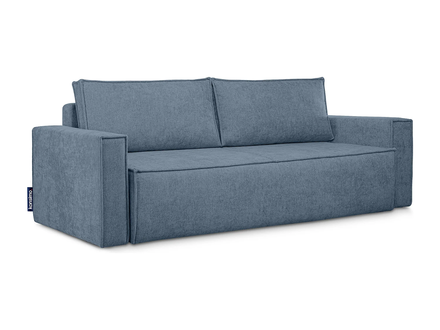 Canapé 3 places convertible - avec fonction couchage - avec coffre de rangement - Bleu - NAPI II