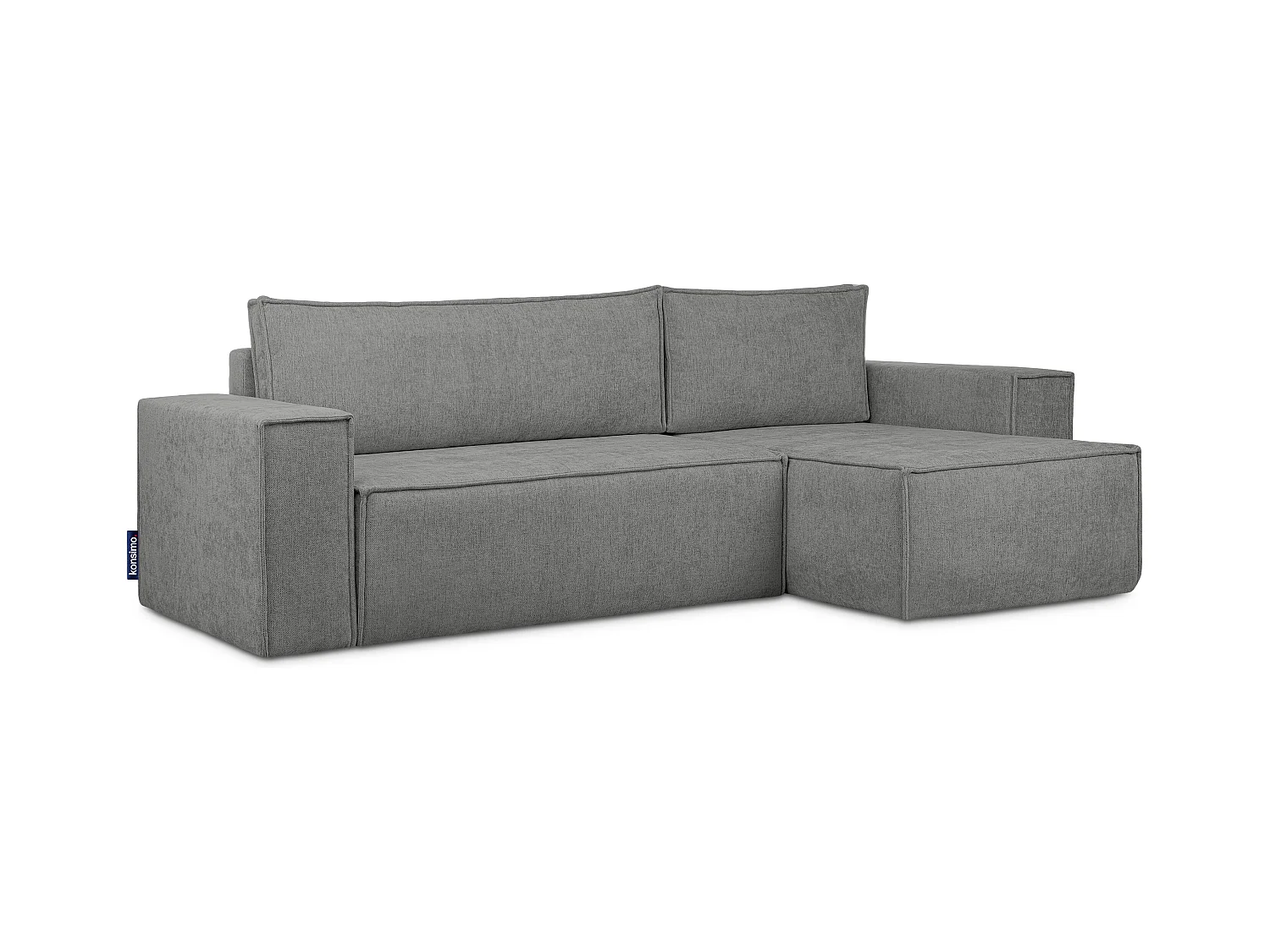 Canapé d'angle universel - gauche / droit - avec fonction couchage - avec coffre de rangement - Gris - NAPI II