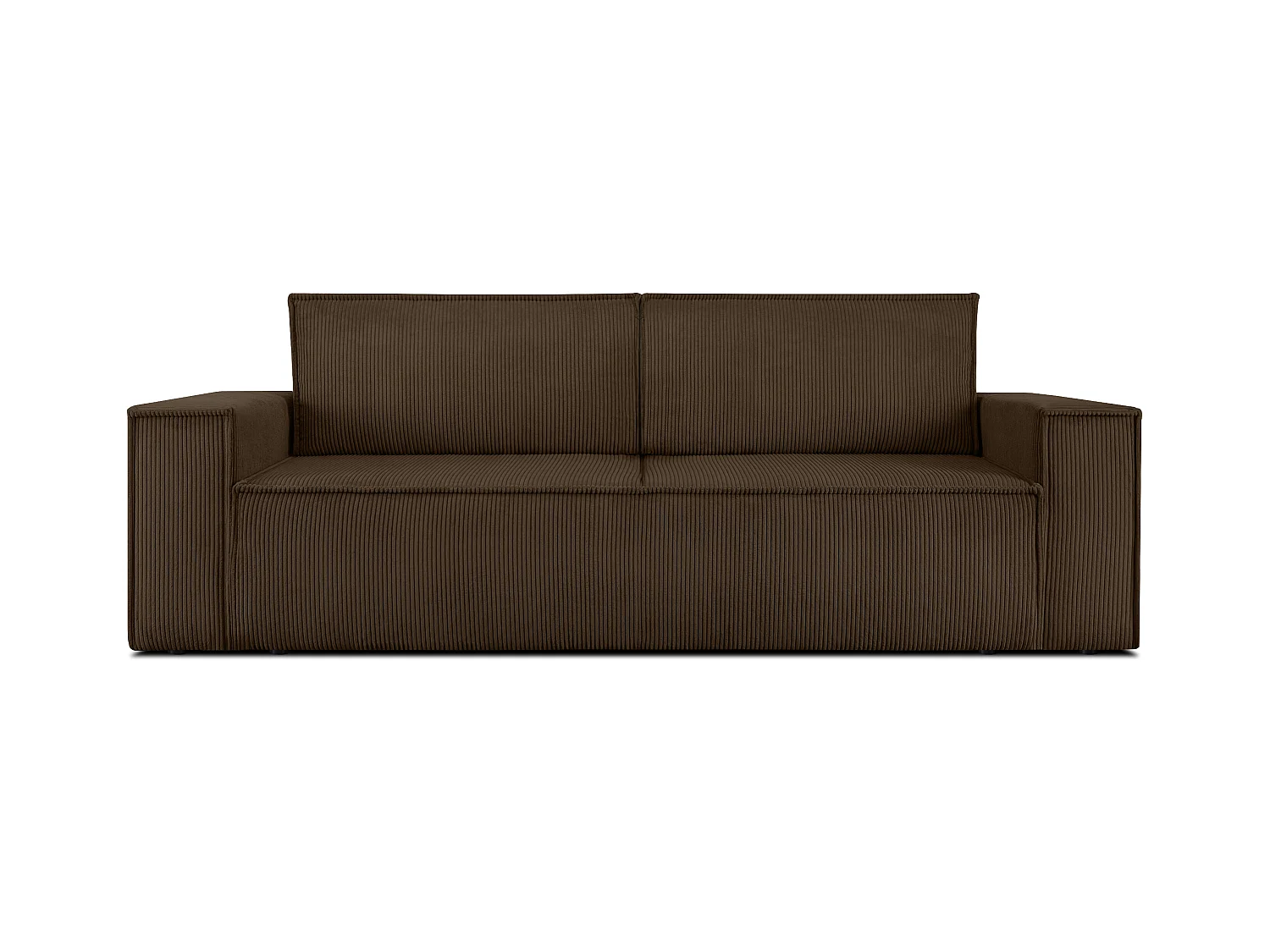 Canapé 3 places convertible - avec fonction couchage - avec coffre de rangement - Marron - NAPI