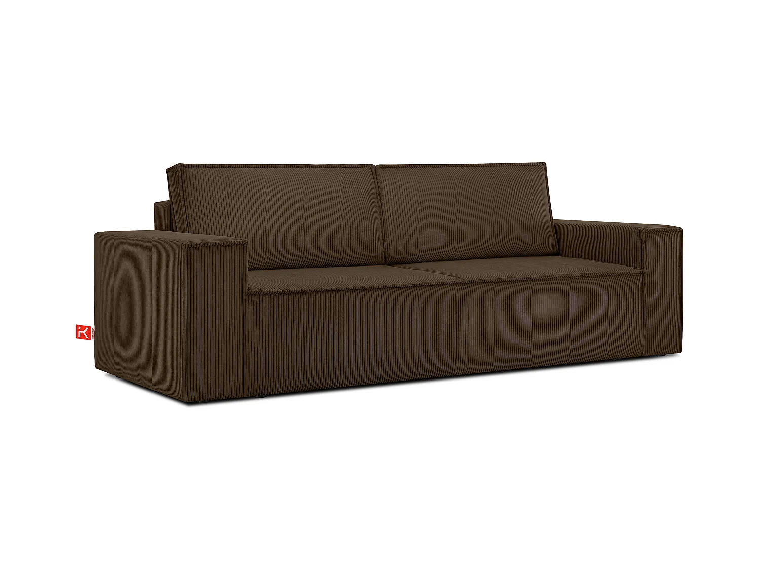 Canapé 3 places convertible - avec fonction couchage - avec coffre de rangement - Marron - NAPI