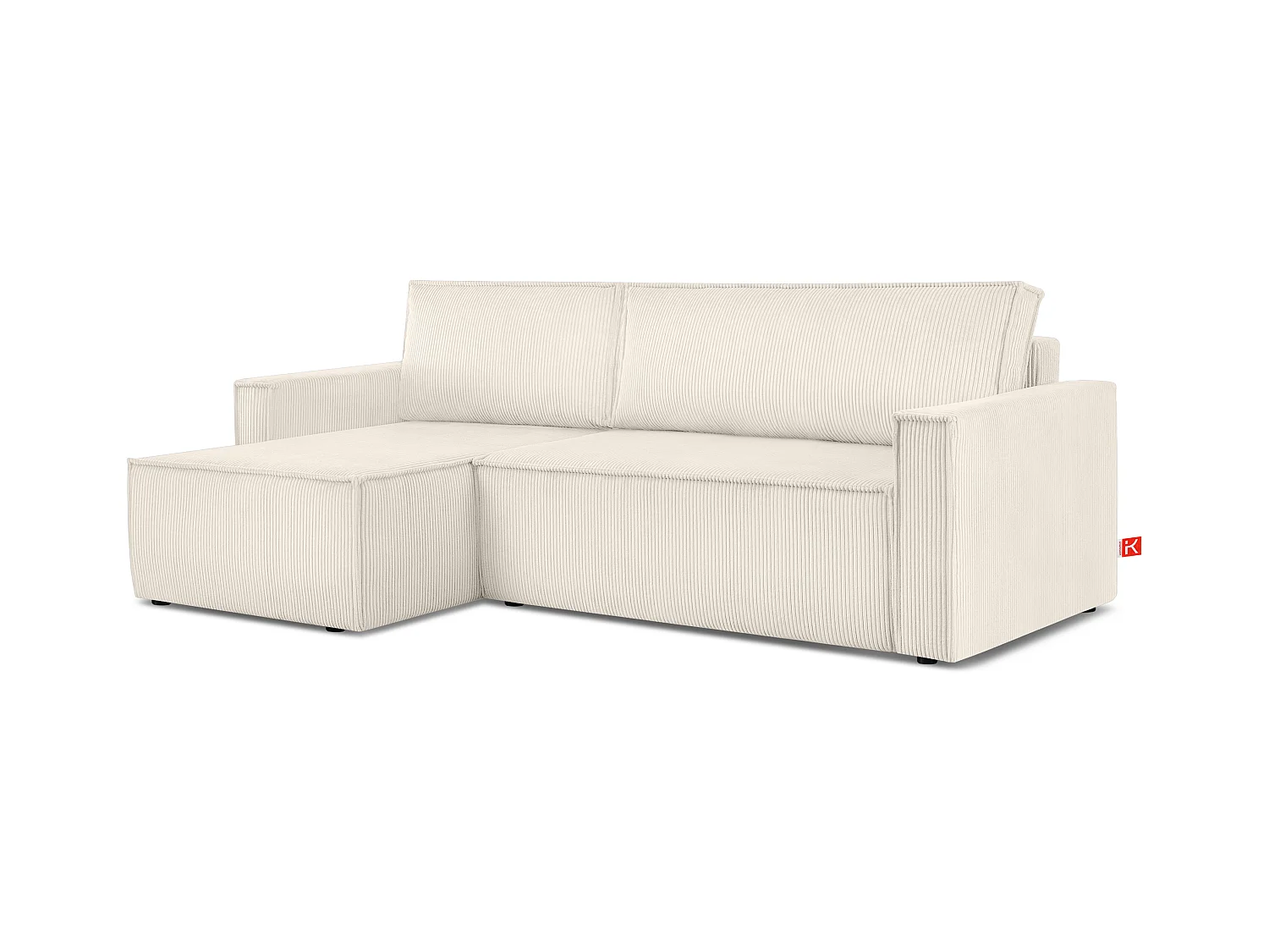 Canapé d'angle universel - gauche / droit - avec fonction couchage - avec coffre de rangement - Beige - NAPI