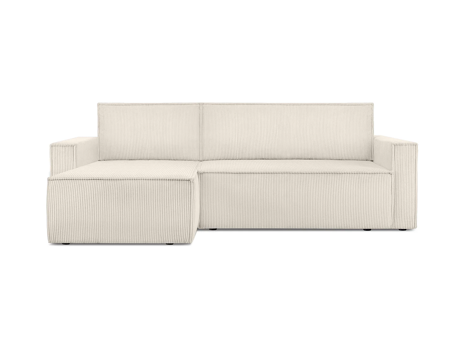 Canapé d'angle universel - gauche / droit - avec fonction couchage - avec coffre de rangement - Beige - NAPI