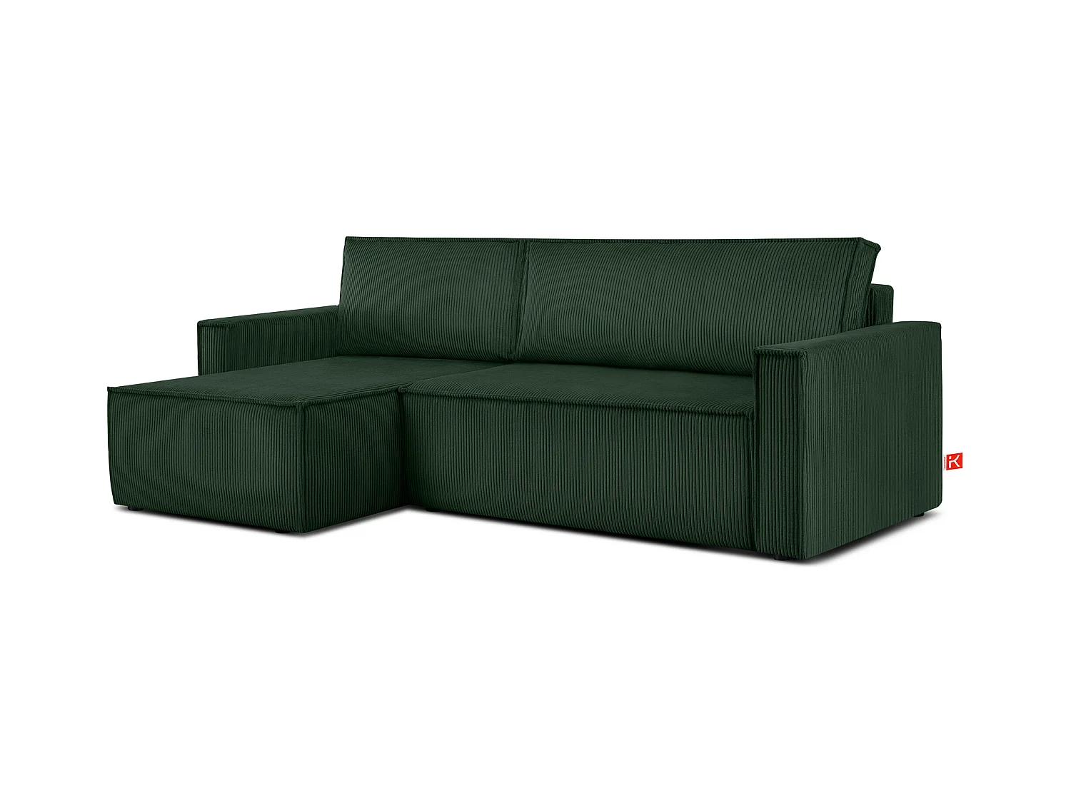 Canapé d'angle universel - gauche / droit - avec fonction couchage - avec coffre de rangement - Vert foncé - NAPI