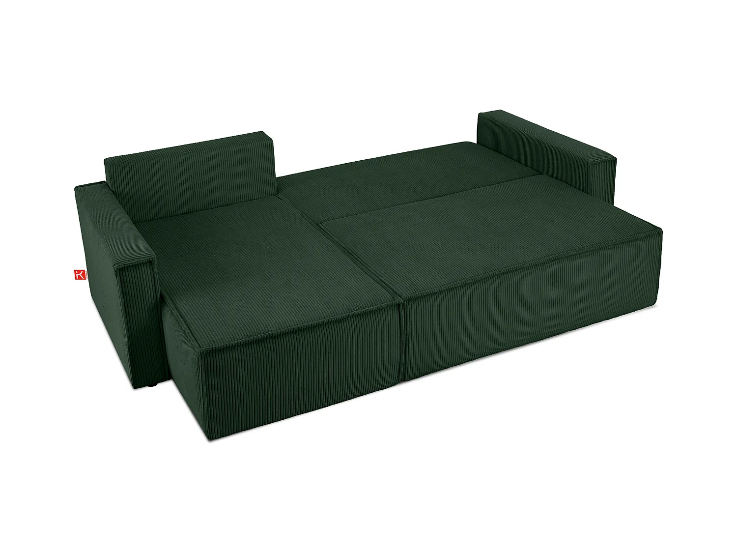 Canapé d'angle universel - gauche / droit - avec fonction couchage - avec coffre de rangement - Vert foncé - NAPI