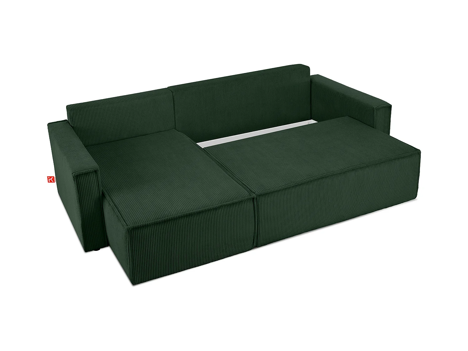 Canapé d'angle universel - gauche / droit - avec fonction couchage - avec coffre de rangement - Vert foncé - NAPI