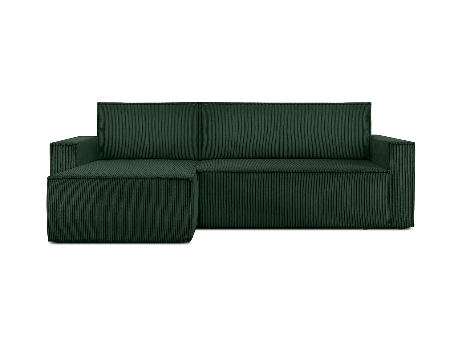 Canapé d'angle universel - gauche / droit - avec fonction couchage - avec coffre de rangement - Vert foncé - NAPI