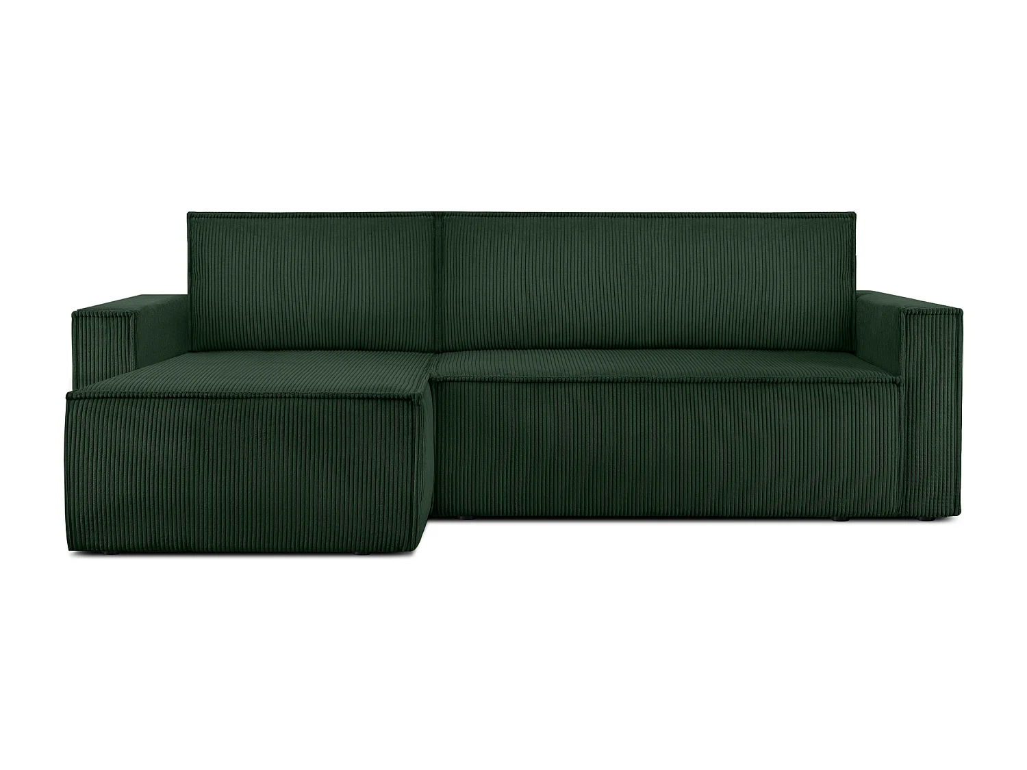 Canapé d'angle universel - gauche / droit - avec fonction couchage - avec coffre de rangement - Vert foncé - NAPI