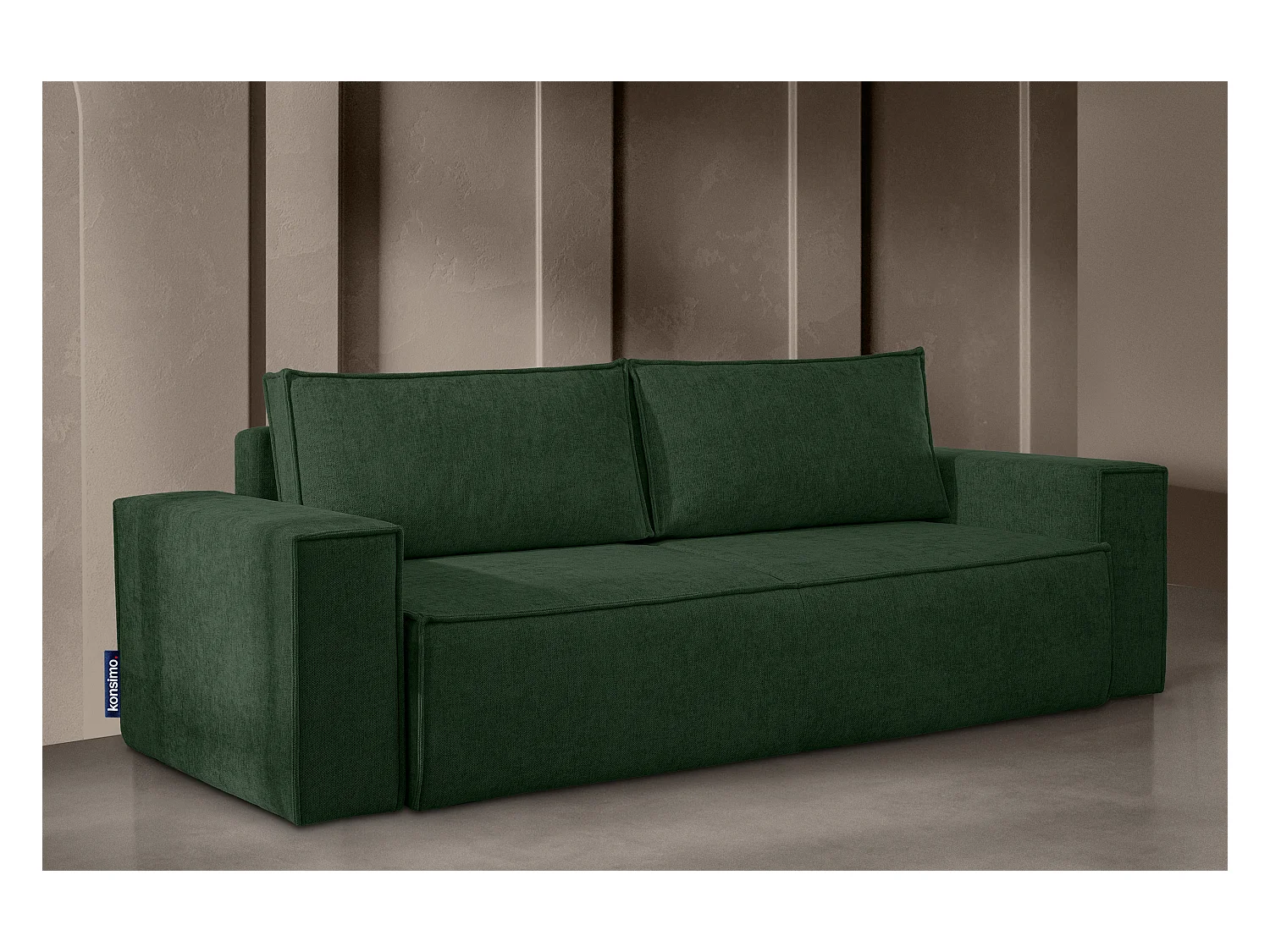 Canapé 3 places convertible - avec fonction couchage - avec coffre de rangement - Vert - NAPI II