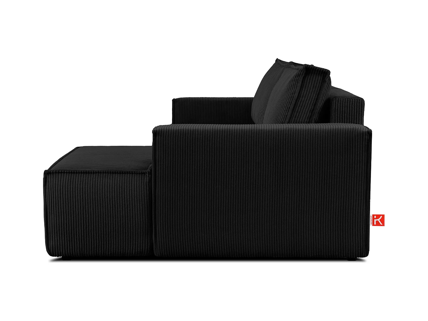 Canapé d'angle - droite - avec fonction couchage - avec coffre de rangement - Modern - Noir - NAPI