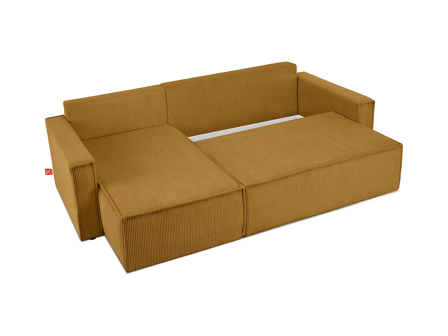 Canapé d'angle universel - gauche / droit - avec fonction couchage - avec coffre de rangement - Jaune - NAPI