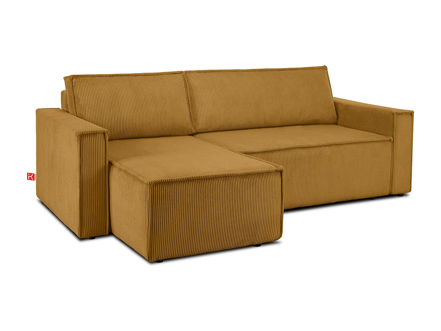 Canapé d'angle universel - gauche / droit - avec fonction couchage - avec coffre de rangement - Jaune - NAPI