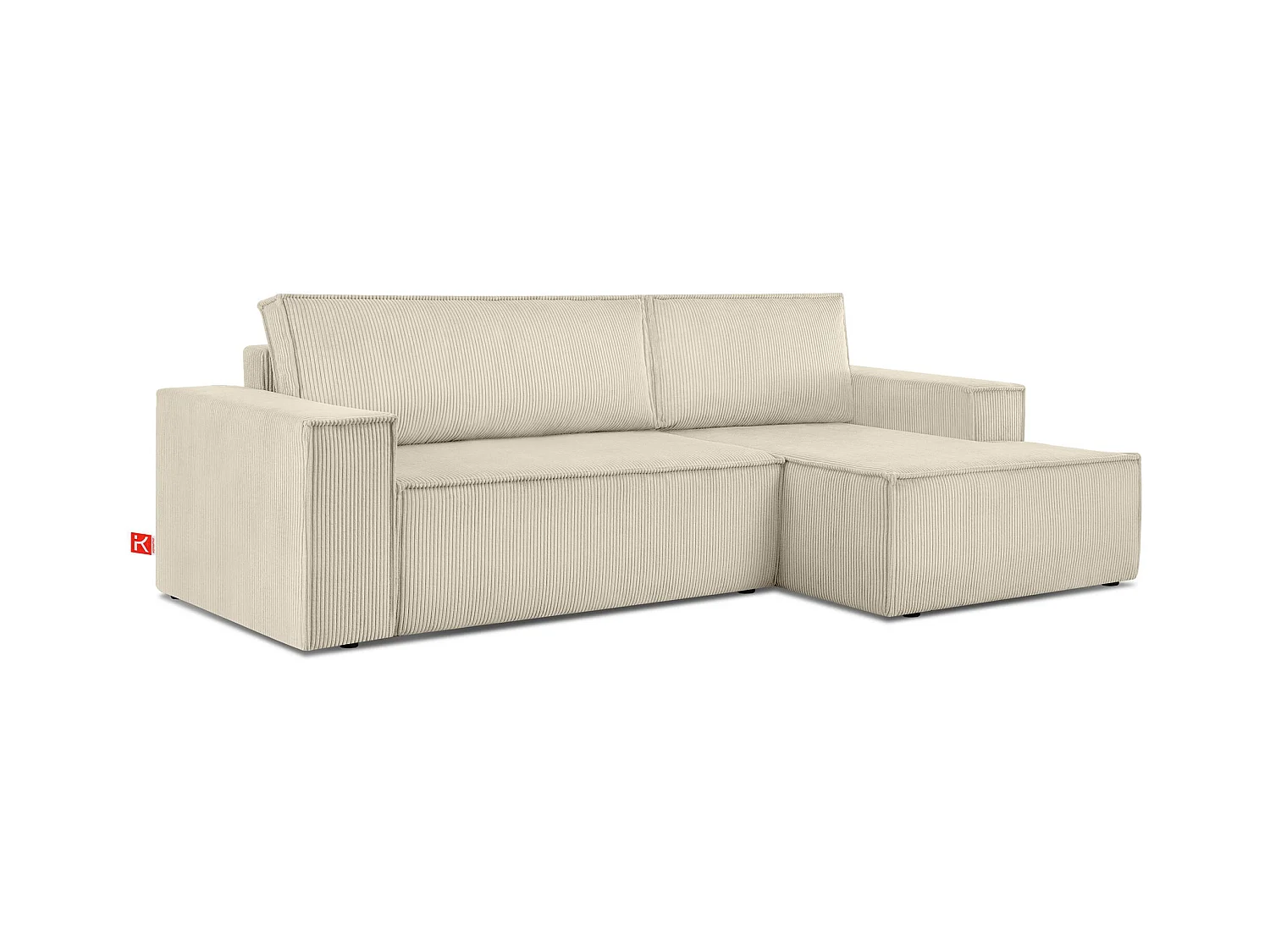 Canapé d'angle - droite - avec fonction couchage - avec coffre de rangement - Modern - Crème  - NAPI