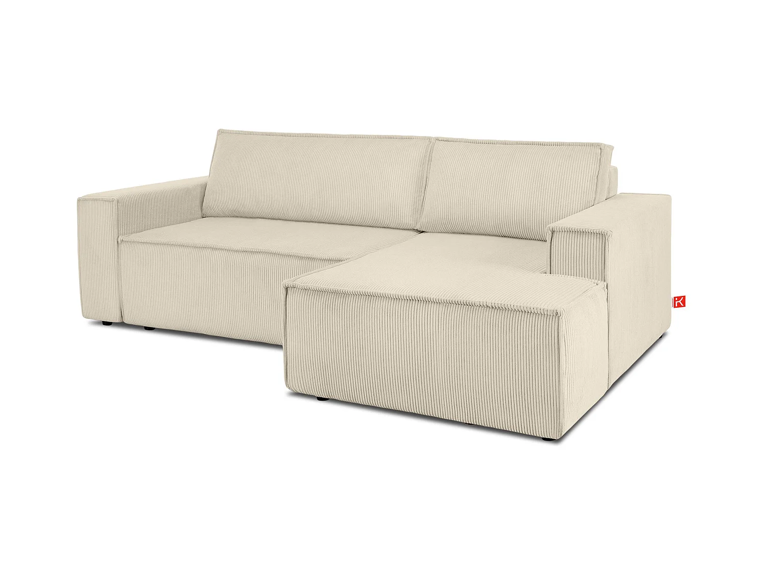 Canapé d'angle - droite - avec fonction couchage - avec coffre de rangement - Modern - Crème  - NAPI