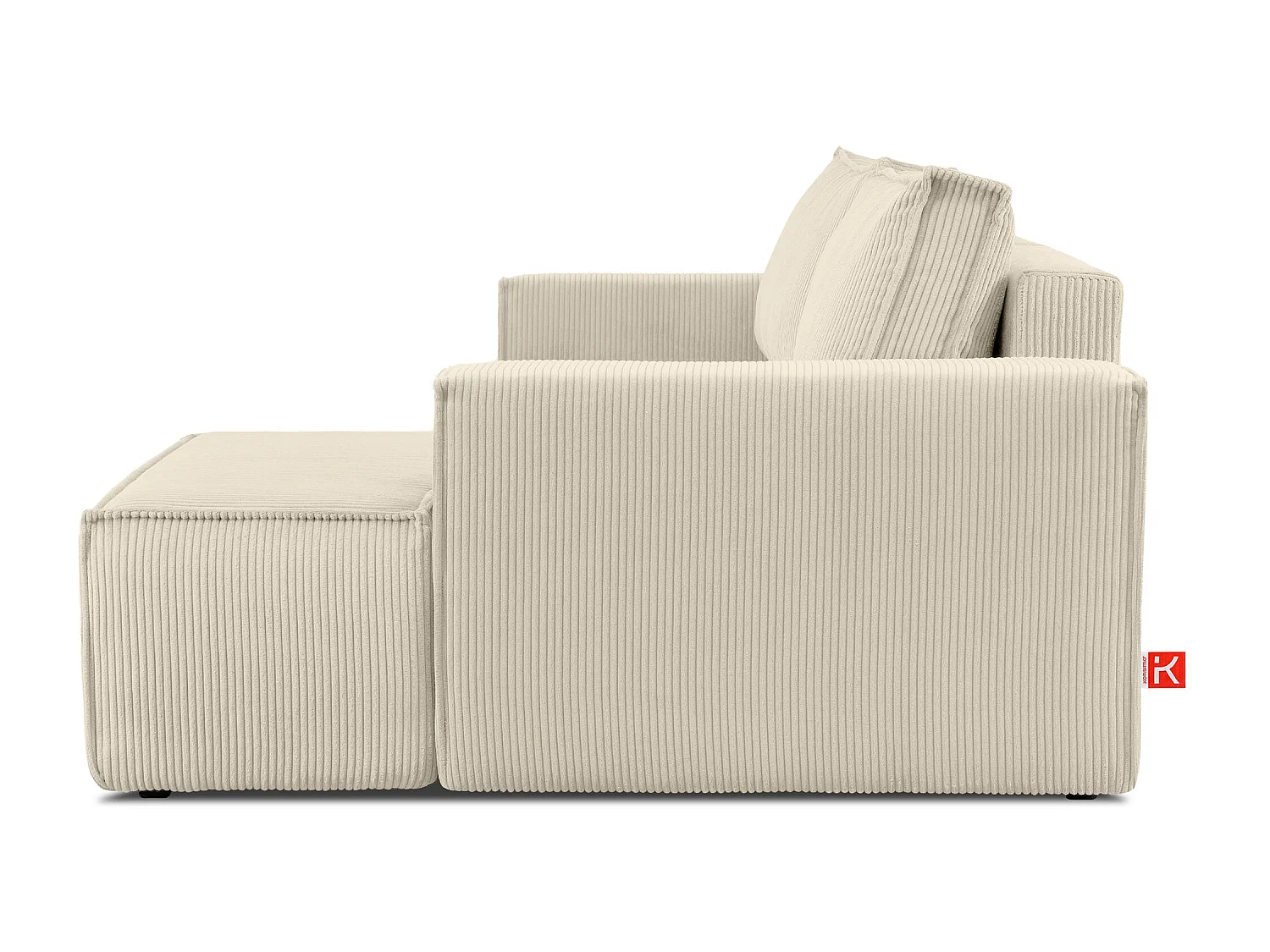 Canapé d'angle - droite - avec fonction couchage - avec coffre de rangement - Modern - Crème  - NAPI