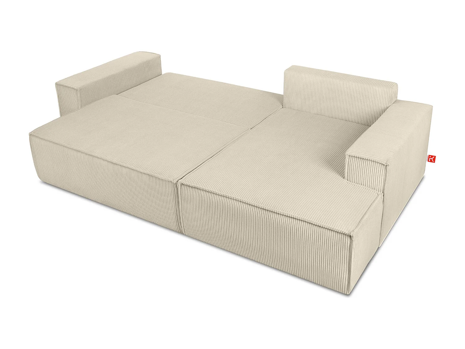 Canapé d'angle - droite - avec fonction couchage - avec coffre de rangement - Modern - Crème  - NAPI