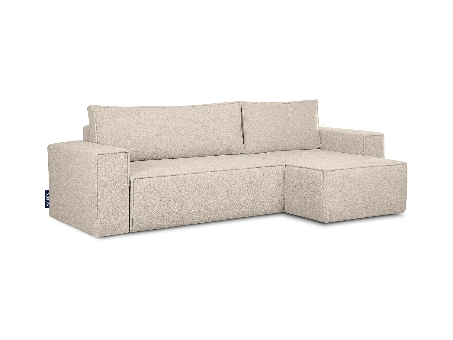 Canapé d'angle universel - gauche / droit - avec fonction couchage - avec coffre de rangement - ivoire - NAPI II