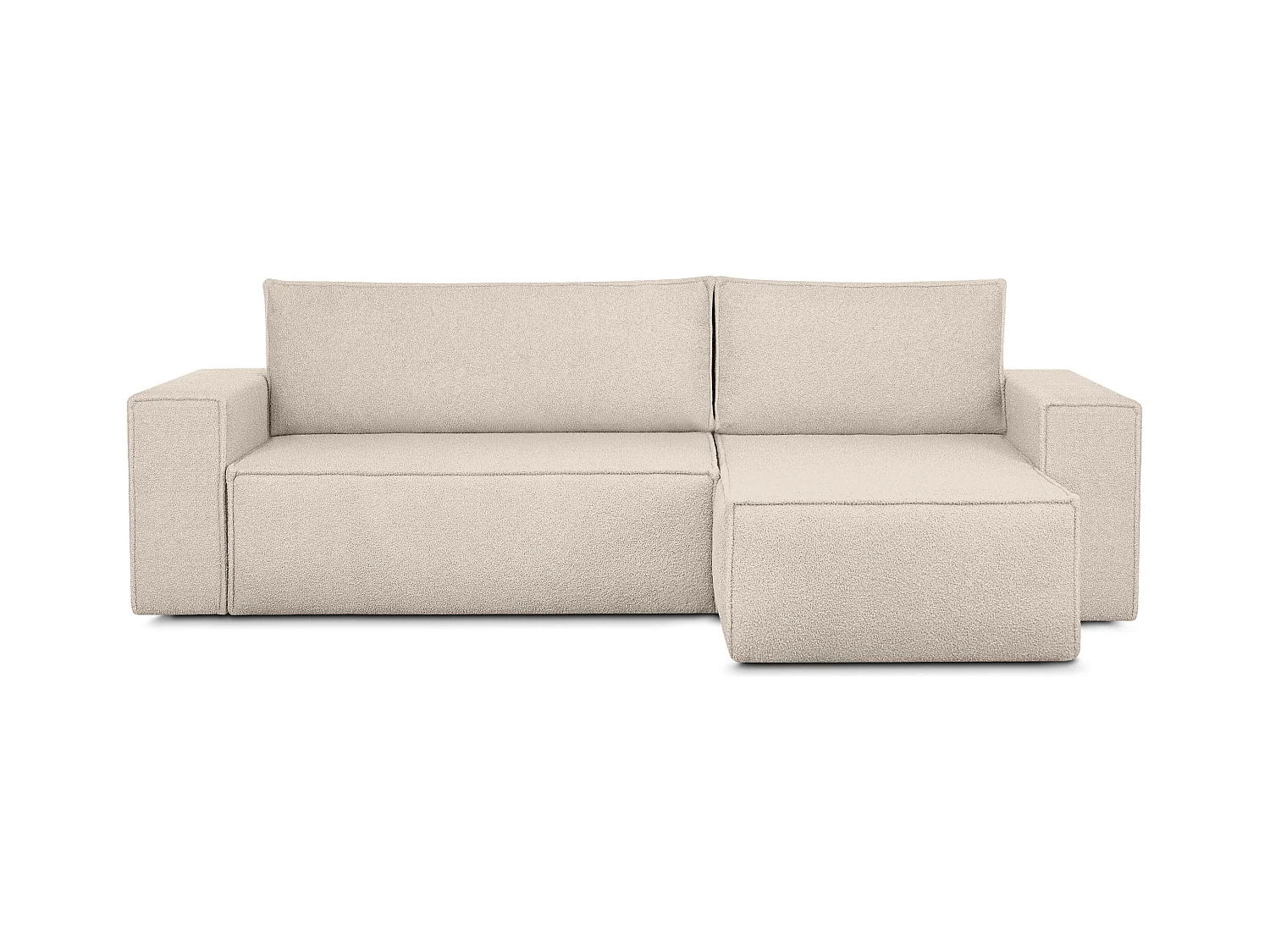 Canapé d'angle universel - gauche / droit - avec fonction couchage - avec coffre de rangement - ivoire - NAPI II