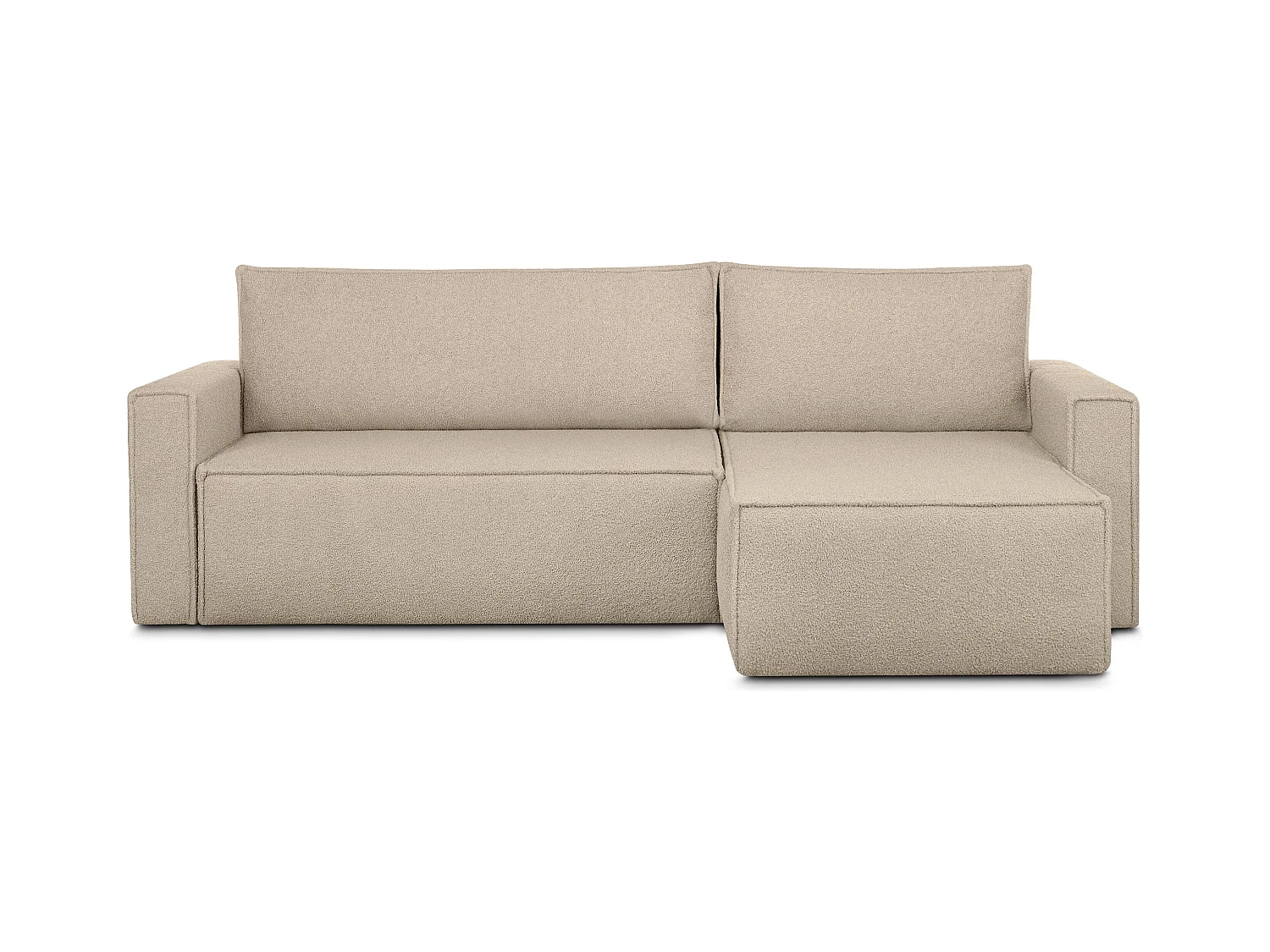 Canapé d'angle universel - gauche / droit - avec fonction couchage - avec coffre de rangement - Modern - Beige clair - NAPI II