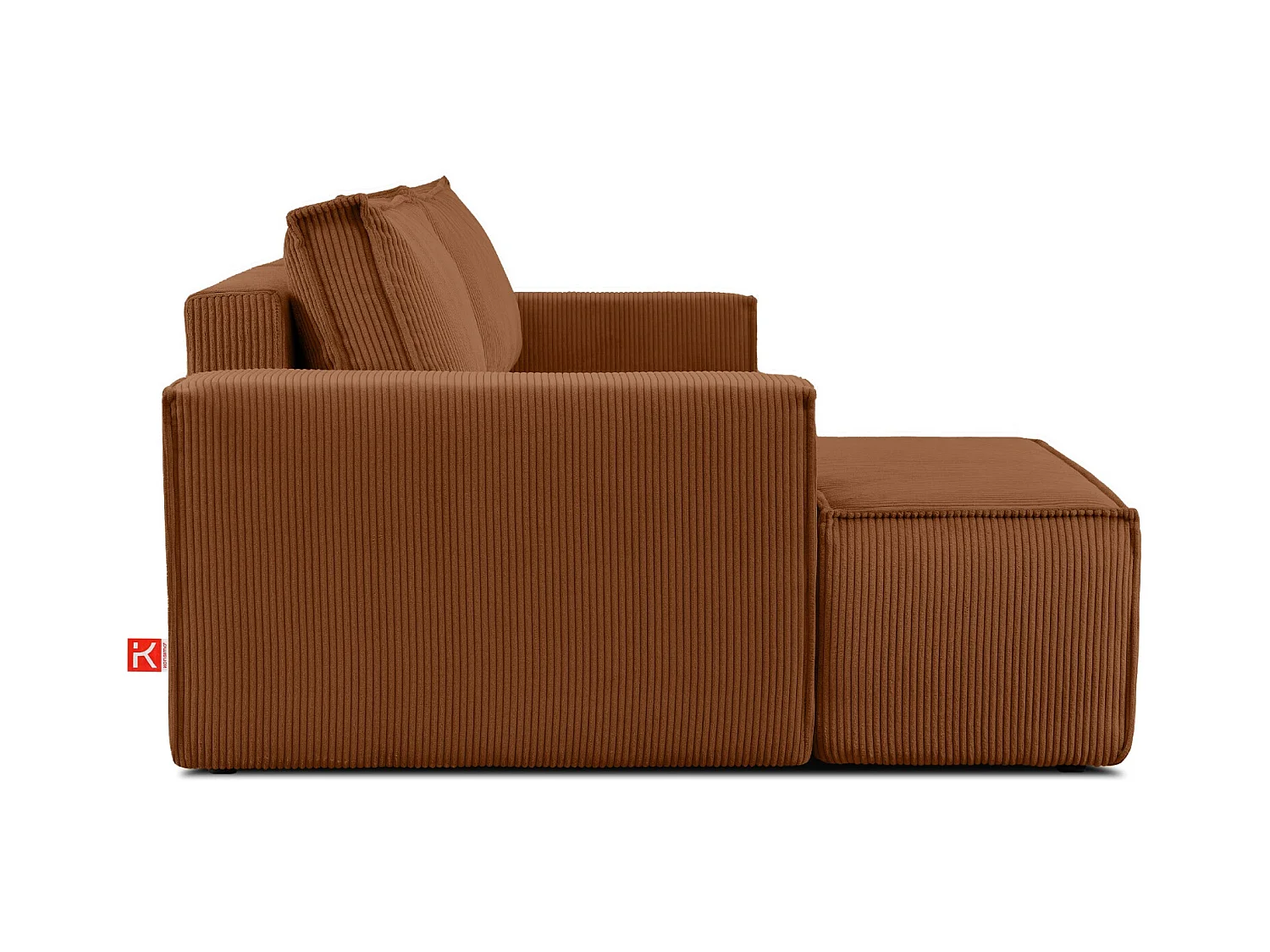 Canapé d'angle - gauche - avec fonction couchage - avec coffre de rangement - Modern - Rouge - NAPI