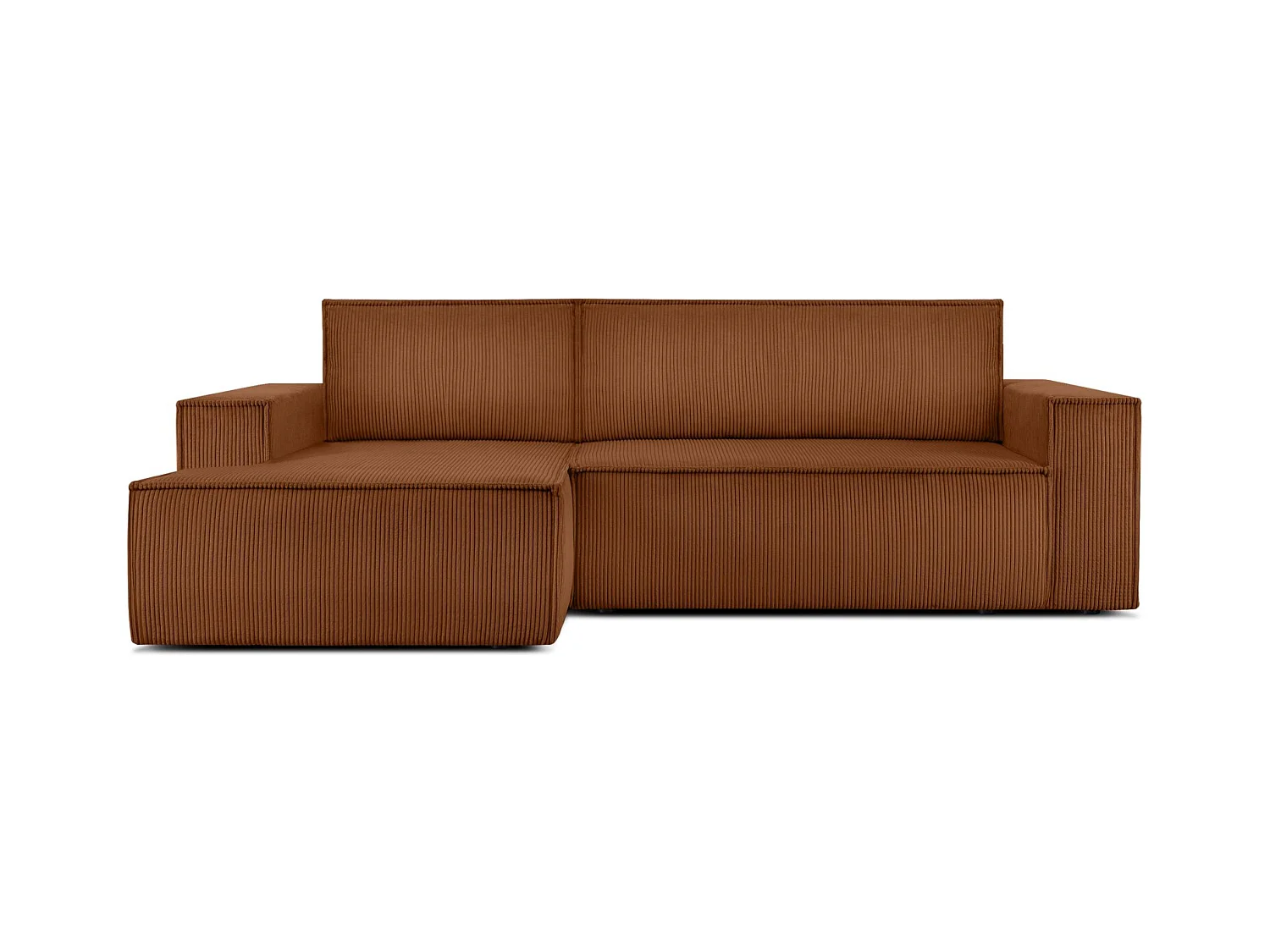 Canapé d'angle - gauche - avec fonction couchage - avec coffre de rangement - Modern - Rouge - NAPI