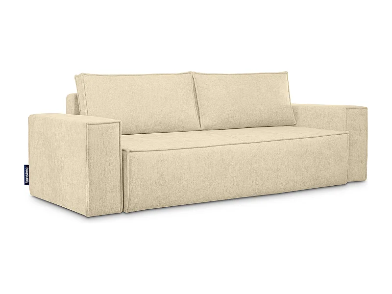 Canapé 3 places convertible - avec fonction couchage - avec coffre de rangement - Creme - NAPI II