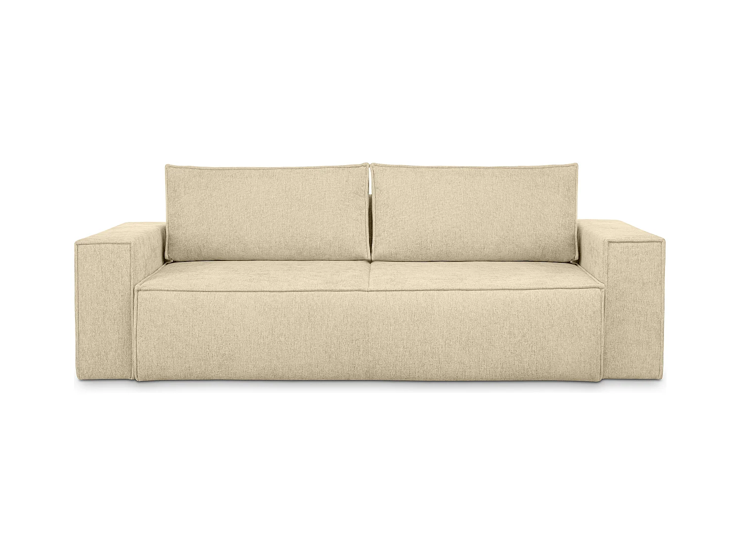 Canapé 3 places convertible - avec fonction couchage - avec coffre de rangement - Creme - NAPI II