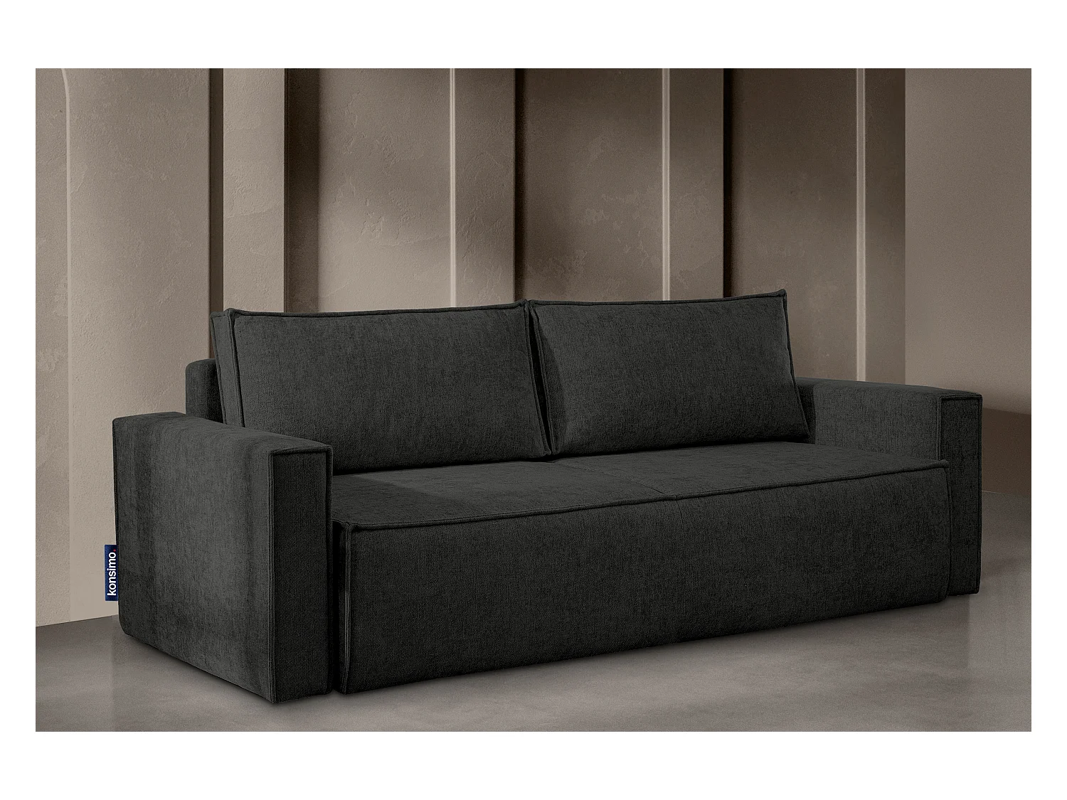 Canapé 3 places convertible - avec fonction couchage - avec coffre de rangement - Anthracite- NAPI II