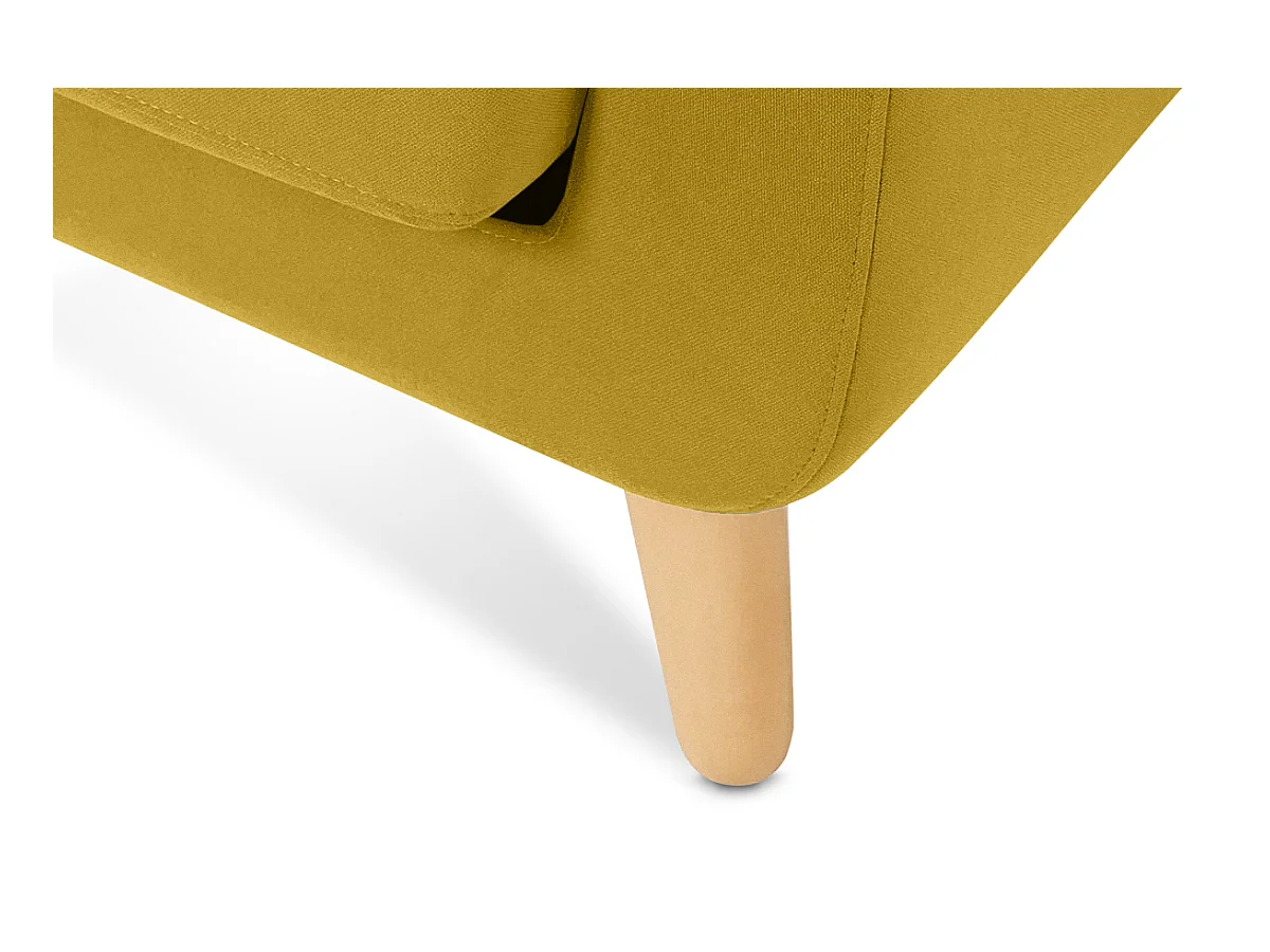 Canapé d'angle avec pouf - 3 places - Jaune - TAGIO