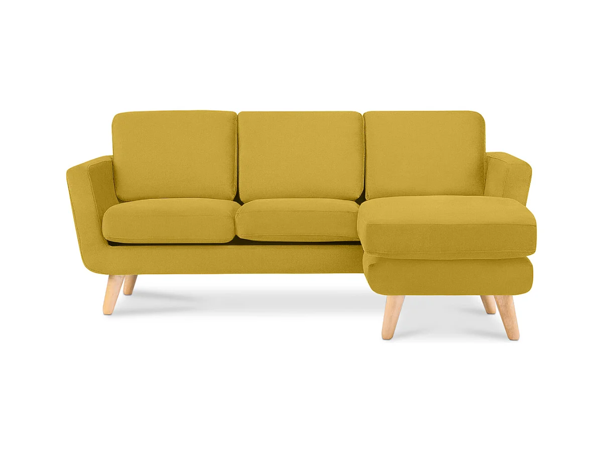 Canapé d'angle 3/4 places - Jaune - TAGIO