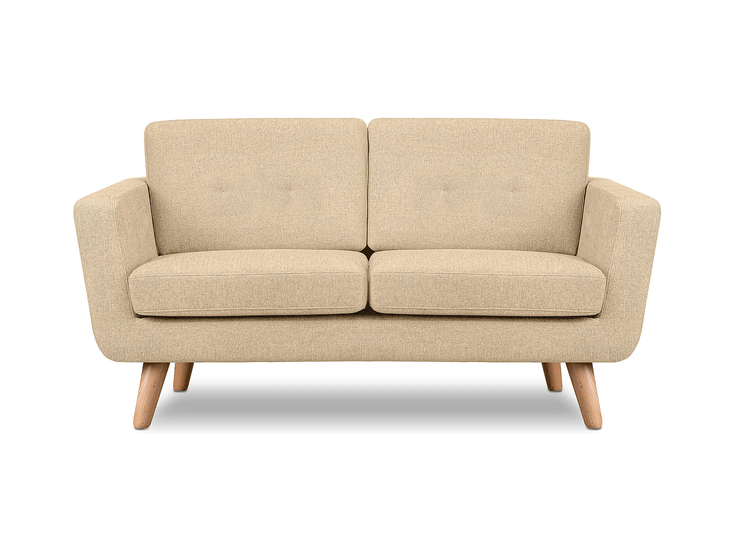 Canapé 2 personnes - Crème/Brun - TAGIO