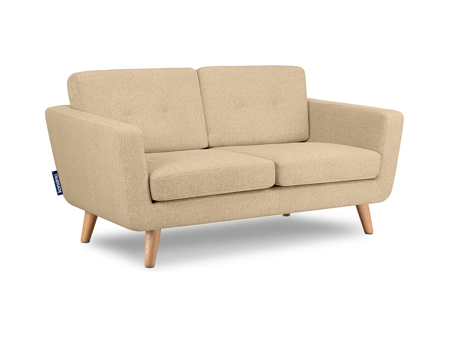 Canapé 2 personnes - Crème/Brun - TAGIO