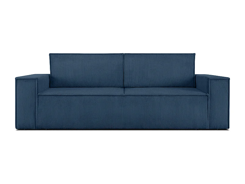 Canapé 3 places convertible - avec fonction couchage - avec coffre de rangement - Marine - NAPI