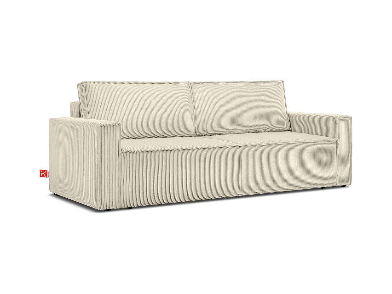 Canapé 3 places convertible - avec fonction couchage - avec coffre de rangement - Crème  - NAPI