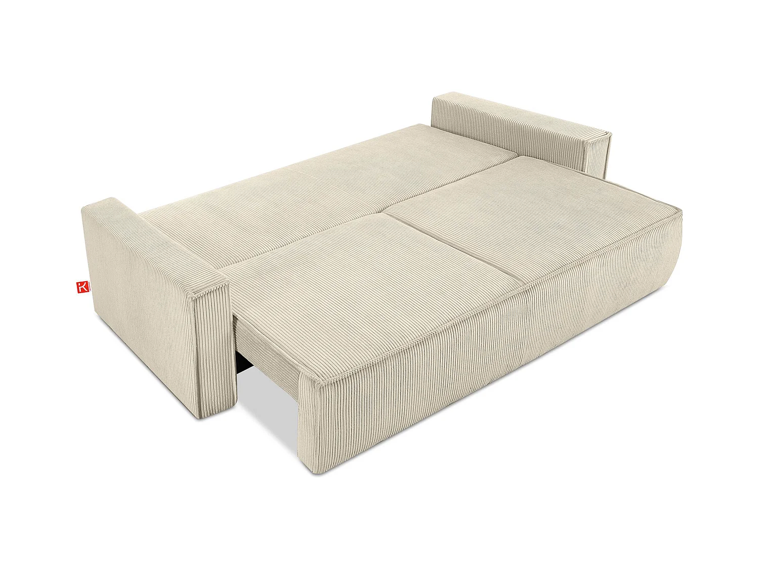 Canapé 3 places convertible - avec fonction couchage - avec coffre de rangement - Crème  - NAPI