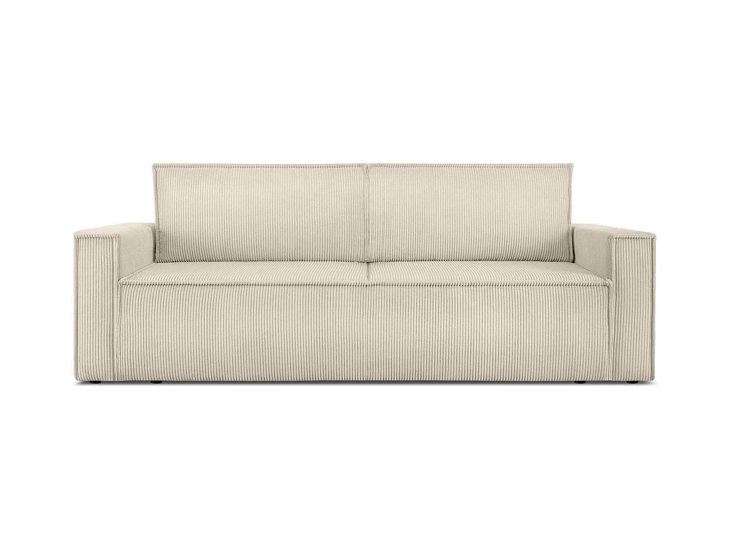 Canapé 3 places convertible - avec fonction couchage - avec coffre de rangement - Crème  - NAPI