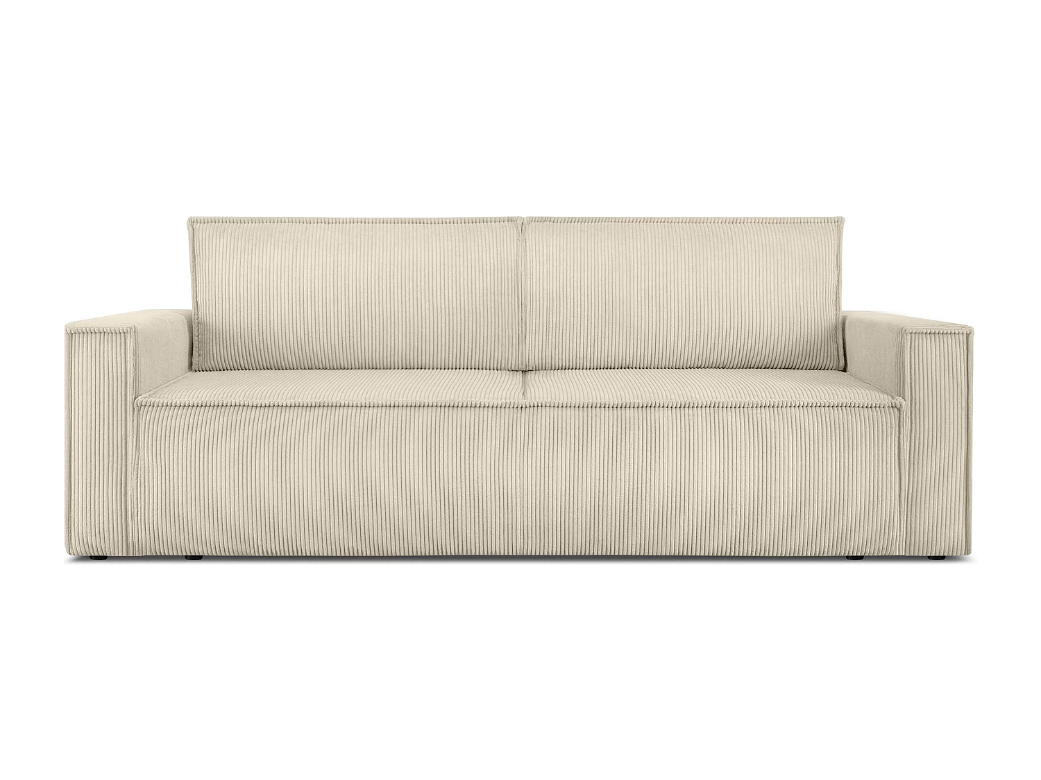 Canapé 3 places convertible - avec fonction couchage - avec coffre de rangement - Crème  - NAPI