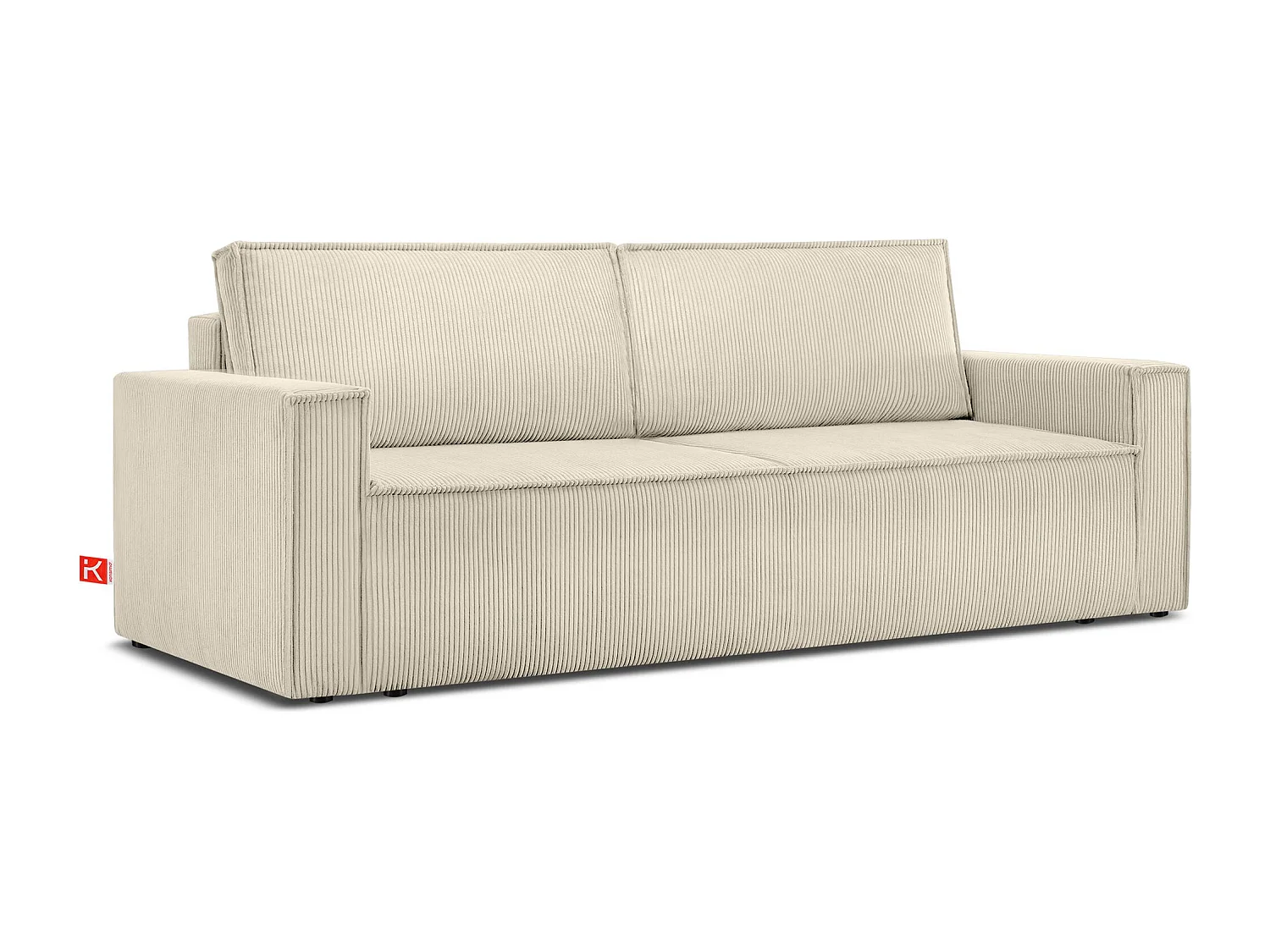 Canapé 3 places convertible - avec fonction couchage - avec coffre de rangement - Crème  - NAPI