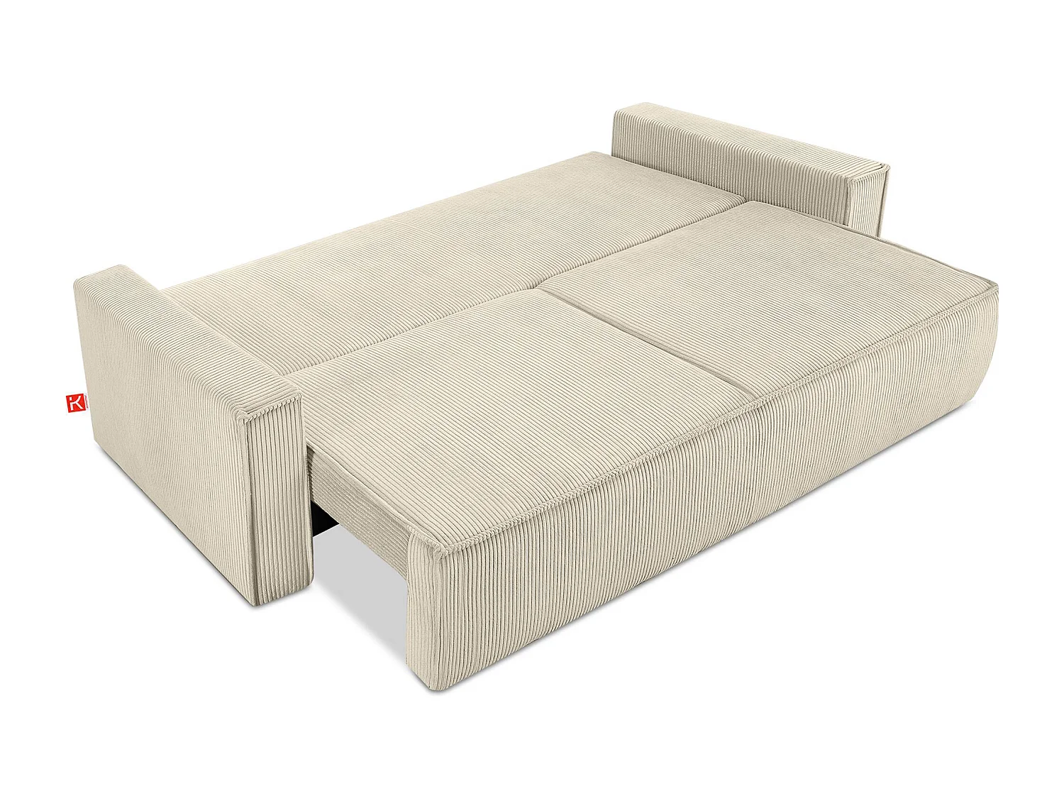 Canapé 3 places convertible - avec fonction couchage - avec coffre de rangement - Crème  - NAPI