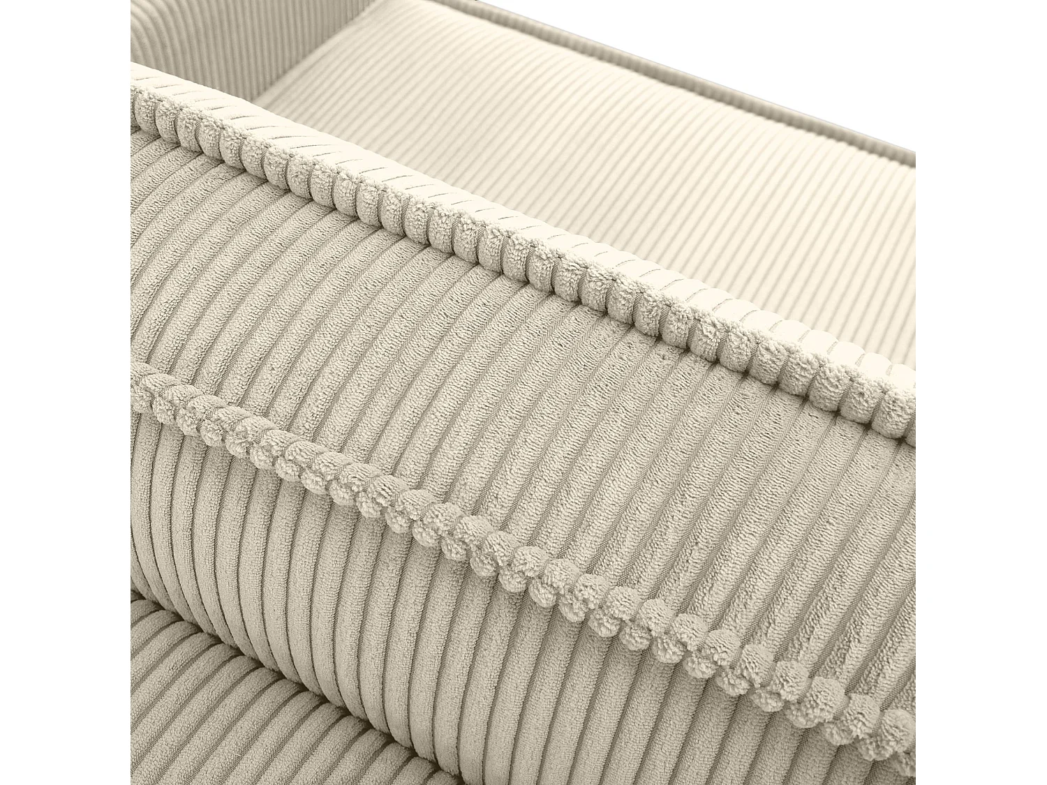 Canapé 3 places convertible - avec fonction couchage - avec coffre de rangement - Crème  - NAPI