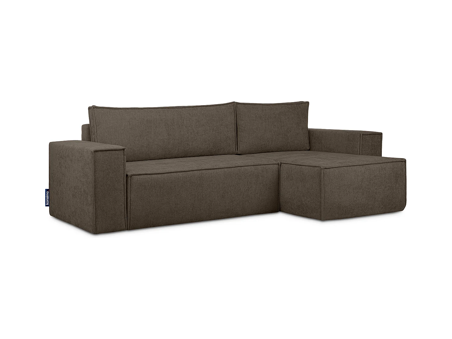 Canapé d'angle universel - gauche / droit - avec fonction couchage - avec coffre de rangement - Marron - NAPI II