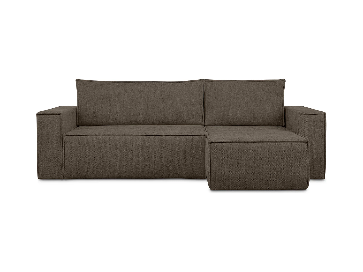 Canapé d'angle universel - gauche / droit - avec fonction couchage - avec coffre de rangement - Marron - NAPI II